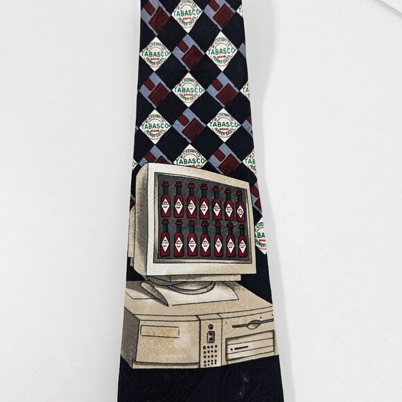 Tabasco Sauce Vintage Retro Computer Tech Geek Hot Sauce Silk Tie - Picture 1 of 11